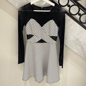 Cocktail/Party Dress Mesh Top Fit and Flare